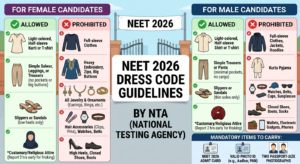 NEET 2026 Dress Code for Female & Male Candidates