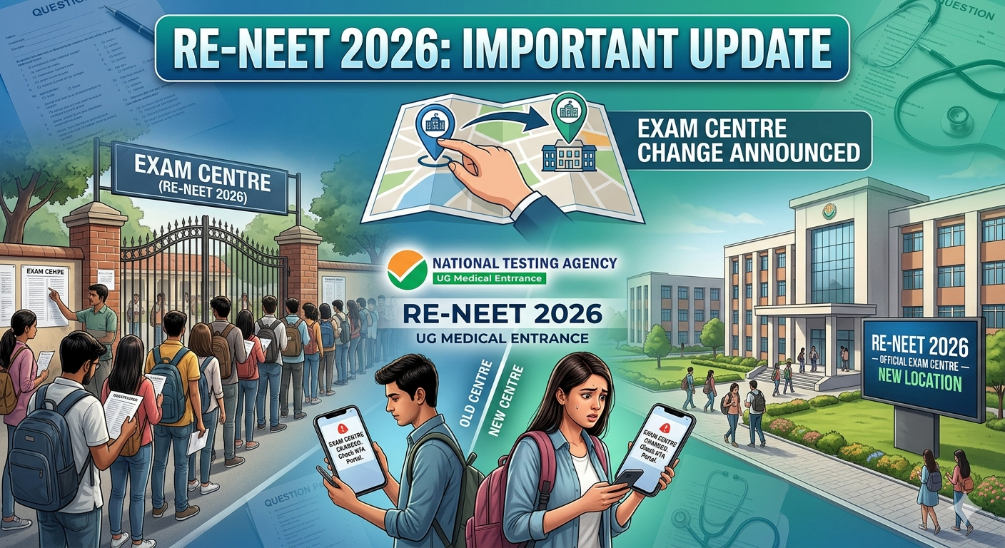 Re-NEET 2026: NTA Announces Change in Exam Centre