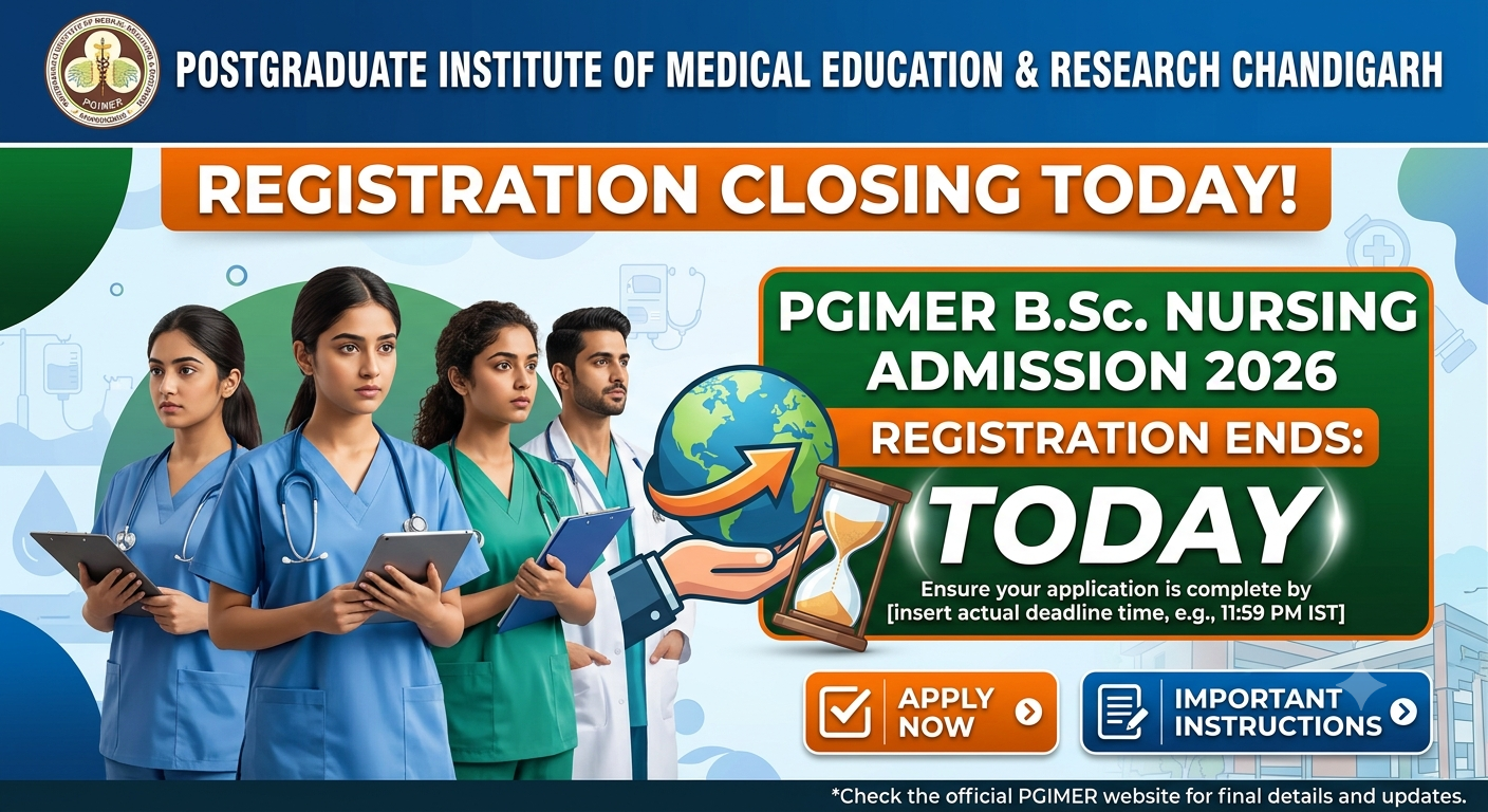 PGIMER BSc Nursing Registration 2026 Ends Today
