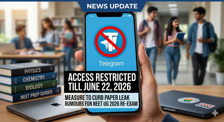 NEET UG 2026 Re-Exam: Telegram Access Restricted Till June 22 to Curb Paper Leak Rumours