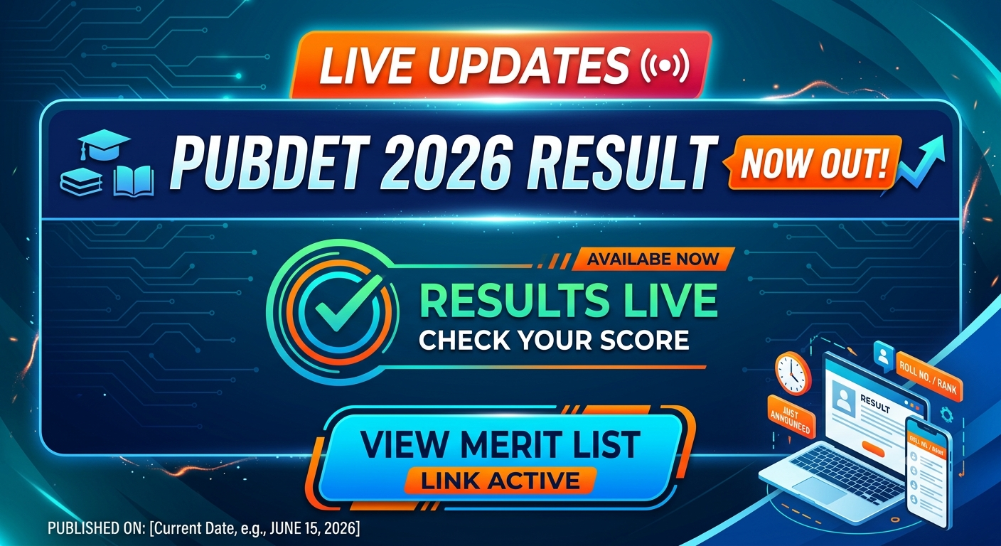 PUBDET Result 2026 Live Updates