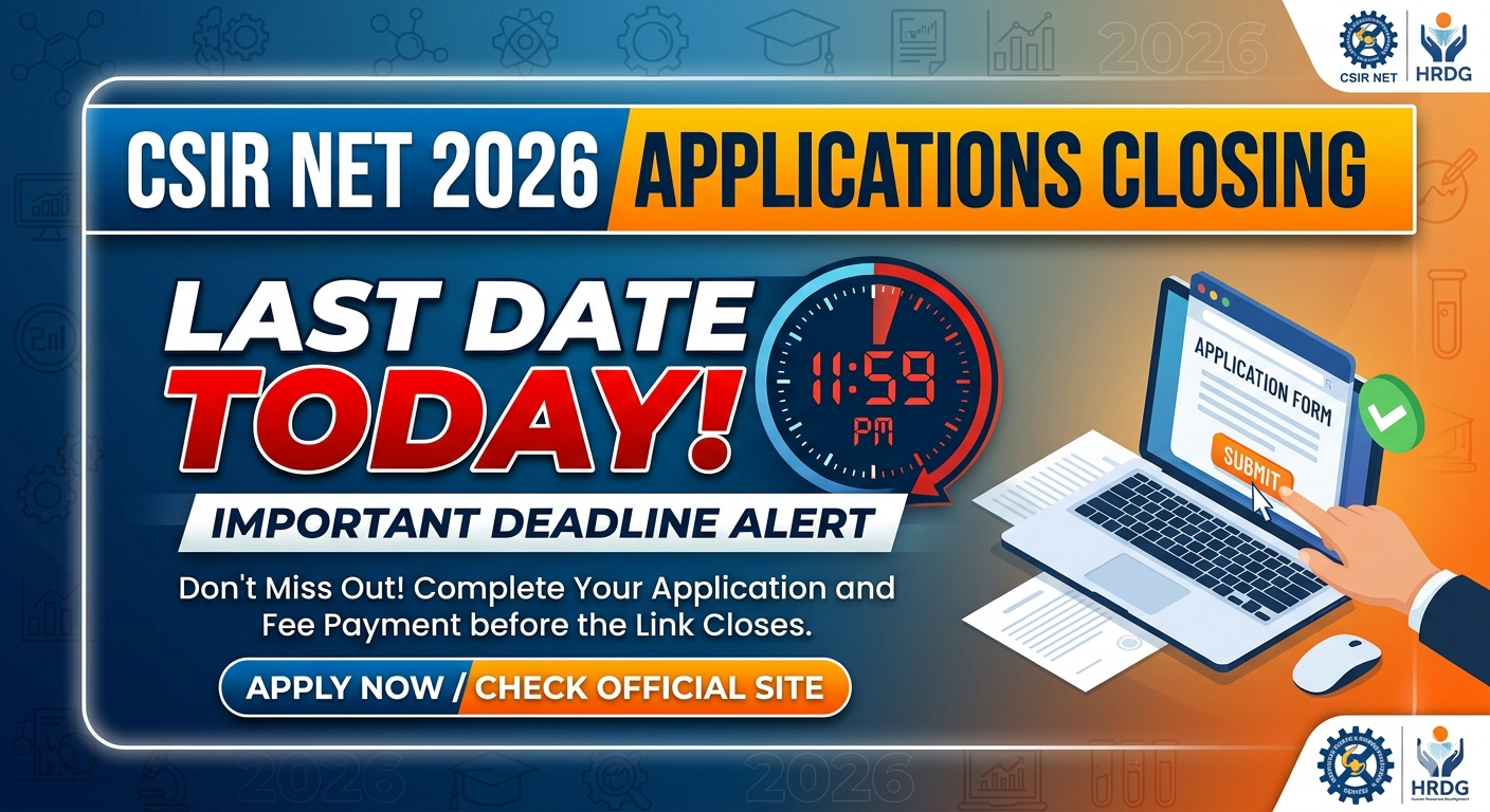 CSIR NET 2026 Application Last Date Today