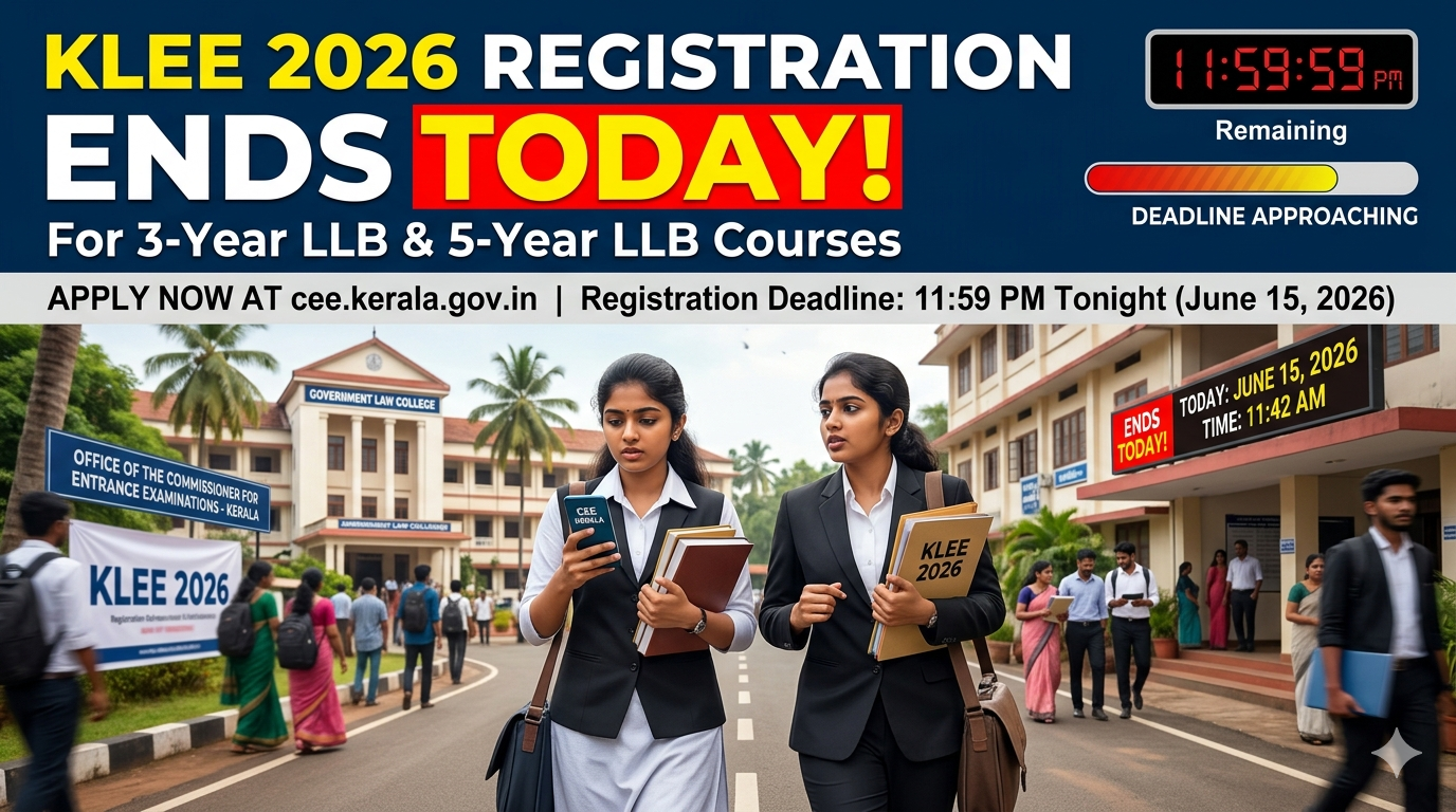 KLEE Registration 2026 Ends Today for 3-Year, 5-Year LLB Courses