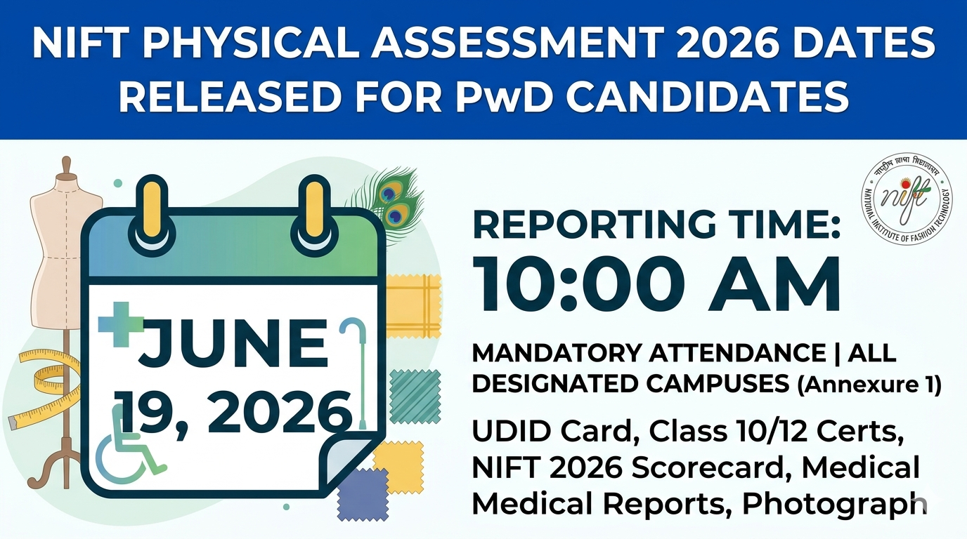 NIFT Physical Assessment 2026 Dates Released for PwD Candidates