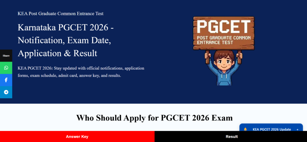 Karnataka PGCET 2026 Live Updates