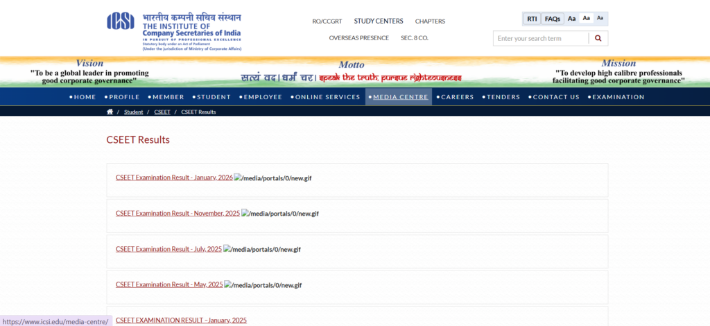 ICSI CSEET June 2026 Result 