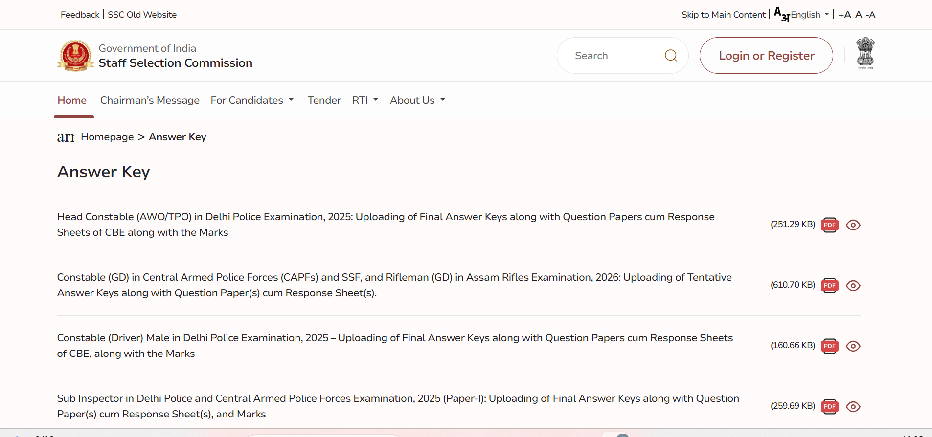 SSC GD 2026 Answer Key Released