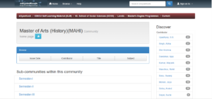 MA History Syllabus on eGyaanKosh Portal