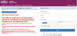 IGNOU Online Application Portal