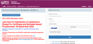 IGNOU Online Application Portal