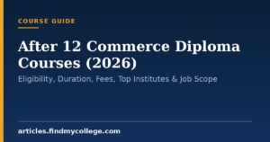 After 12 Commerce Diploma Courses (2026): Eligibility, Duration, Fees, Top Institutes & Job Scope