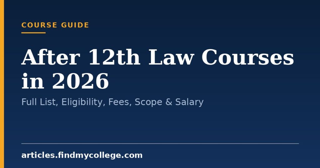 After 12th Law Courses in 2026: Full List, Eligibility, Fees, Scope & Salary