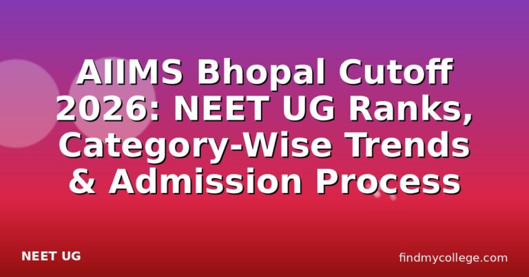 AIIMS Bhopal Cutoff 2026: NEET UG Ranks, Category-Wise Trends & Admission Process