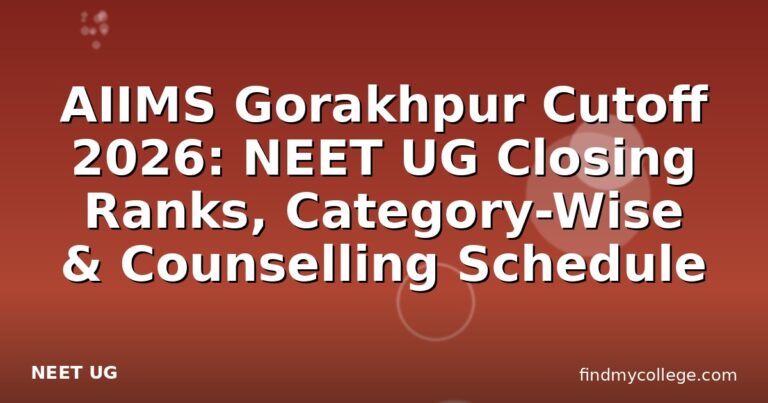 AIIMS Gorakhpur Cutoff 2026: NEET UG Closing Ranks, Category-Wise & Counselling Schedule