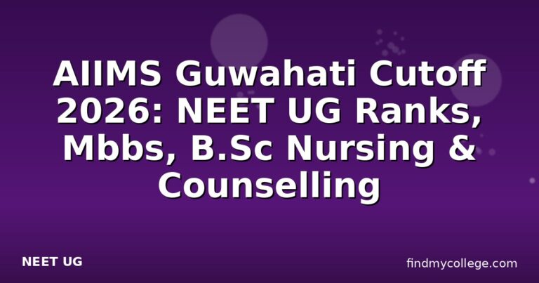 AIIMS Guwahati Cutoff 2026: NEET UG Ranks, Mbbs, B.Sc Nursing & Counselling