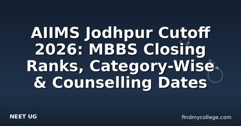 AIIMS Jodhpur Cutoff 2026: MBBS Closing Ranks, Category-Wise & Counselling Dates