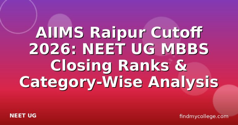AIIMS Raipur Cutoff 2026: NEET UG MBBS Closing Ranks & Category-Wise Analysis