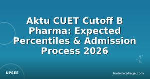 Aktu CUET Cutoff B Pharma: Expected Percentiles & Admission Process 2026