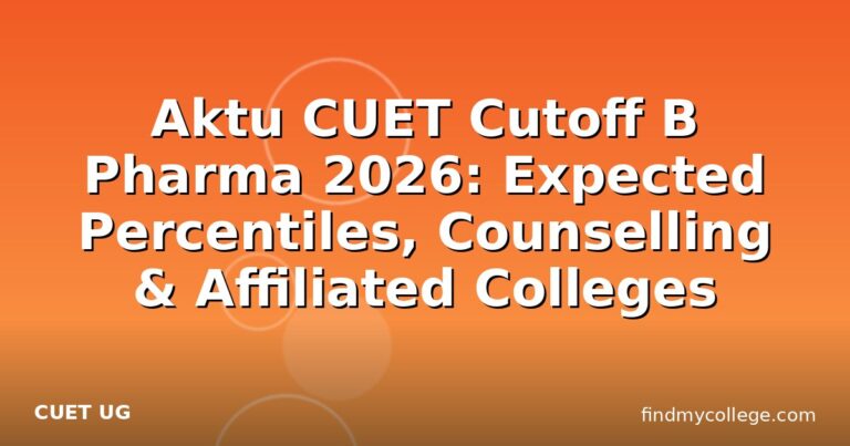 Aktu CUET Cutoff B Pharma 2026: Expected Percentiles, Counselling & Affiliated Colleges