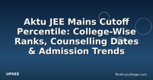 Aktu JEE Mains Cutoff Percentile: College-Wise Ranks, Counselling Dates & Admission Trends