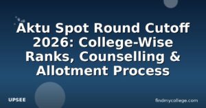 Aktu Spot Round Cutoff 2026: College-Wise Ranks, Counselling & Allotment Process