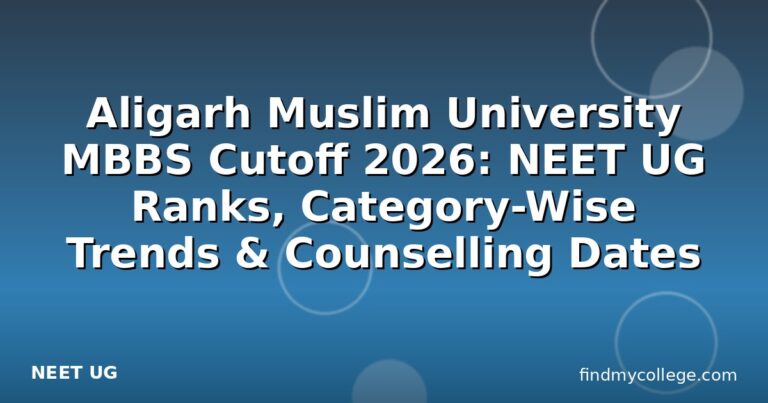 Aligarh Muslim University MBBS Cutoff 2026: NEET UG Ranks, Category-Wise Trends & Counselling Dates