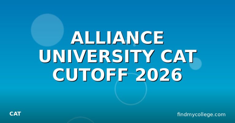 ALLIANCE UNIVERSITY CAT CUTOFF 2026