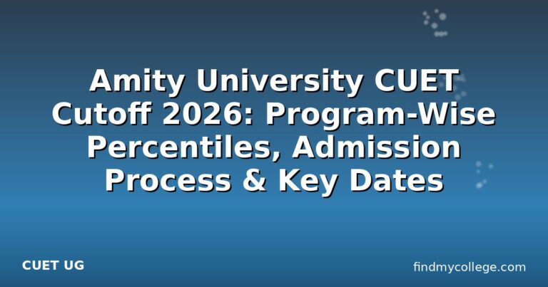 Amity University CUET Cutoff 2026: Program-Wise Percentiles, Admission Process & Key Dates