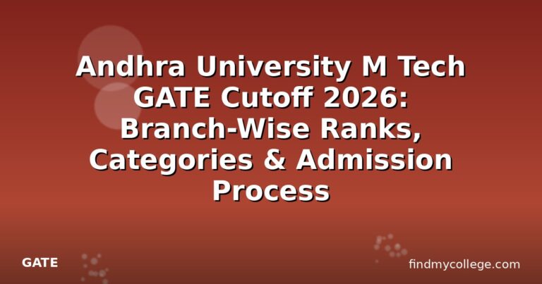 Andhra University M Tech GATE Cutoff 2026: Branch-Wise Ranks, Categories & Admission Process