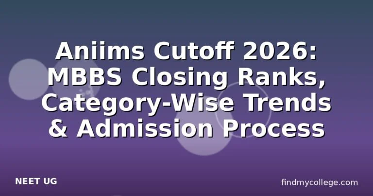 Aniims Cutoff 2026: MBBS Closing Ranks, Category-Wise Trends & Admission Process
