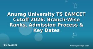 Anurag University TS EAMCET Cutoff 2026: Branch-Wise Ranks, Admission Process & Key Dates