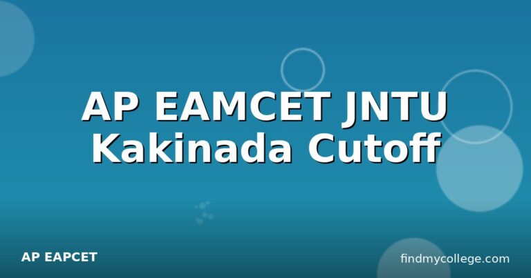 AP EAMCET JNTU Kakinada Cutoff