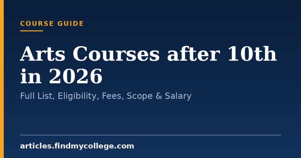 Arts Courses after 10th in 2026: Full List, Eligibility, Fees, Scope & Salary