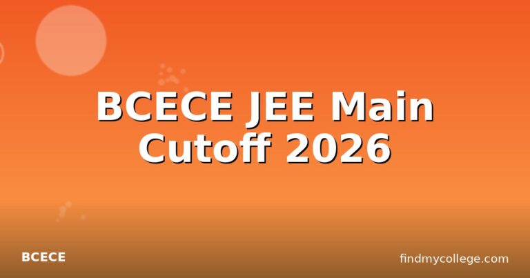 BCECE JEE Main Cutoff 2026