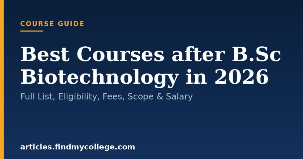Best Courses after B.Sc Biotechnology in 2026: Full List, Eligibility, Fees, Scope & Salary