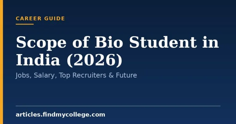 Scope of Bio Student in India (2026): Jobs, Salary, Top Recruiters & Future
