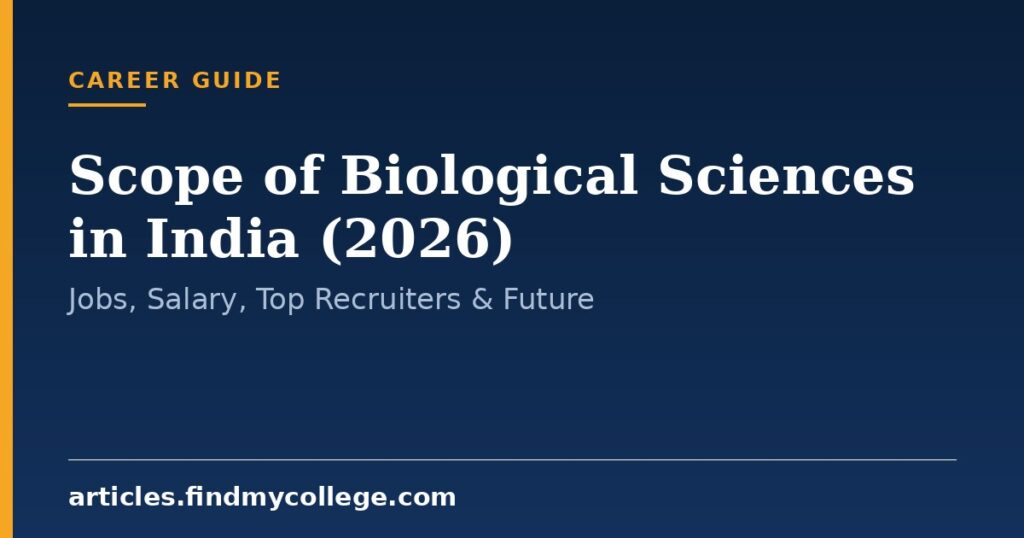 Scope of Biological Sciences in India (2026): Jobs, Salary, Top Recruiters & Future