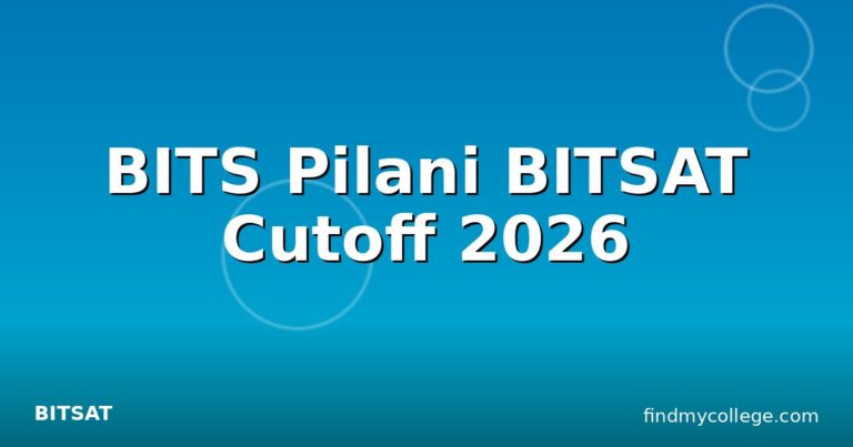BITS Pilani BITSAT Cutoff 2026