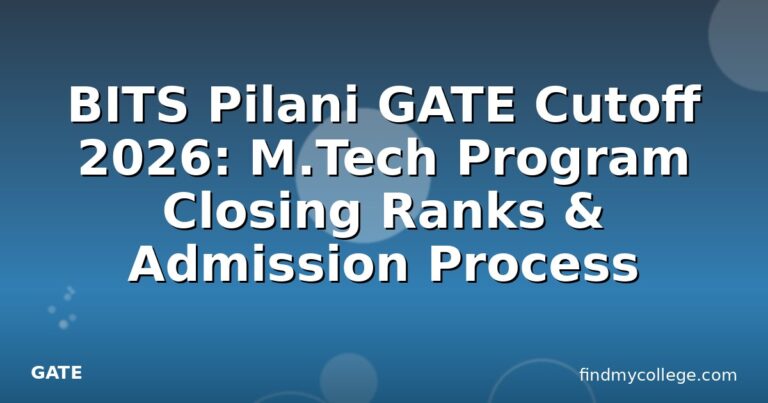 BITS Pilani GATE Cutoff 2026: M.Tech Program Closing Ranks & Admission Process