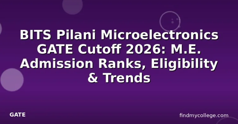 BITS Pilani Microelectronics GATE Cutoff 2026: M.E. Admission Ranks, Eligibility & Trends
