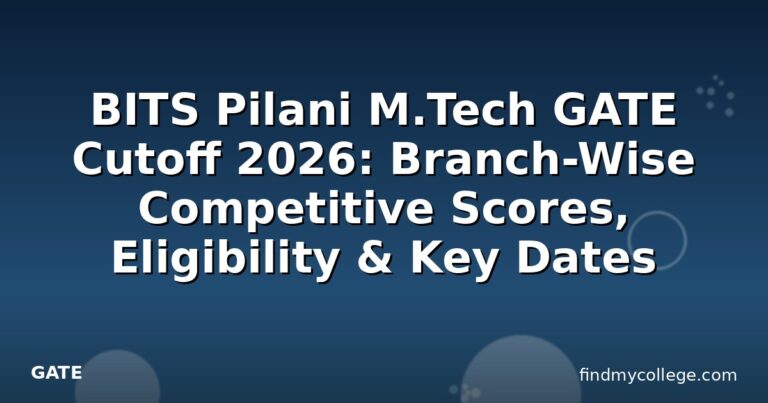 BITS Pilani M.Tech GATE Cutoff 2026: Branch-Wise Competitive Scores, Eligibility & Key Dates