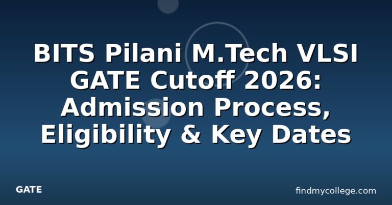 BITS Pilani M.Tech VLSI GATE Cutoff 2026: Admission Process, Eligibility & Key Dates