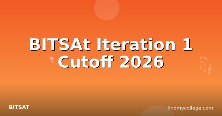 BITSAt Iteration 1 Cutoff 2026