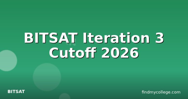 BITSAT Iteration 3 Cutoff 2026
