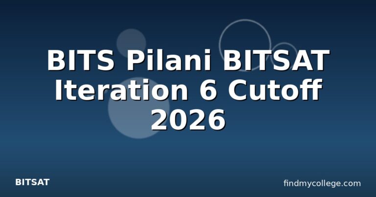 BITS Pilani BITSAT Iteration 6 Cutoff 2026
