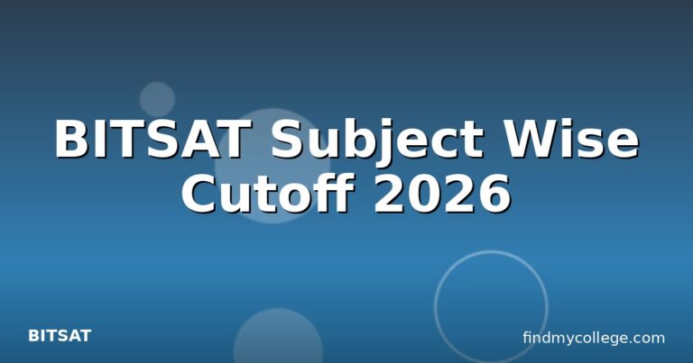 BITSAT Subject Wise Cutoff 2026