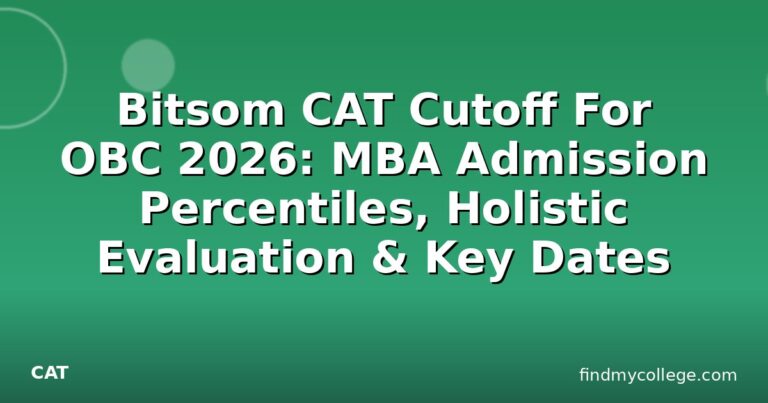 Bitsom CAT Cutoff For OBC 2026: MBA Admission Percentiles, Holistic Evaluation & Key Dates