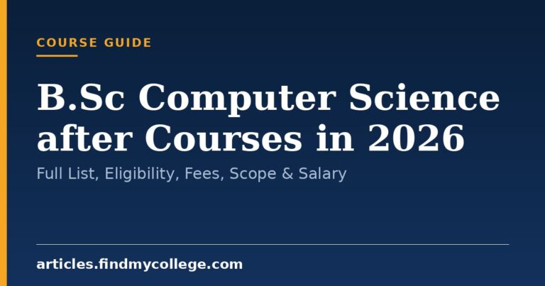B.Sc Computer Science after Courses in 2026: Full List, Eligibility, Fees, Scope & Salary
