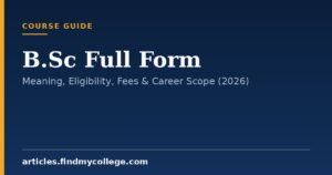 Sc Full Form B.Sc Full Form: Meaning, Eligibility, Fees & Career Scope (2026 ...