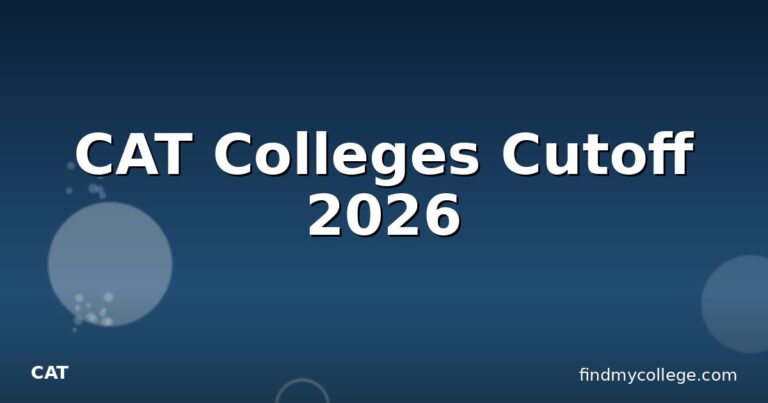 CAT Colleges Cutoff 2026